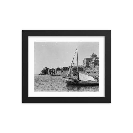 1936 The Tartus Shoreline Framed Vintage Photo