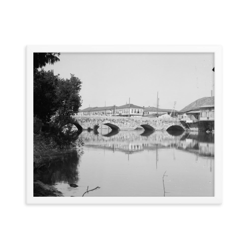 1934-39 Antakya Orontes Roman Gate Bridge Framed Vintage Photo