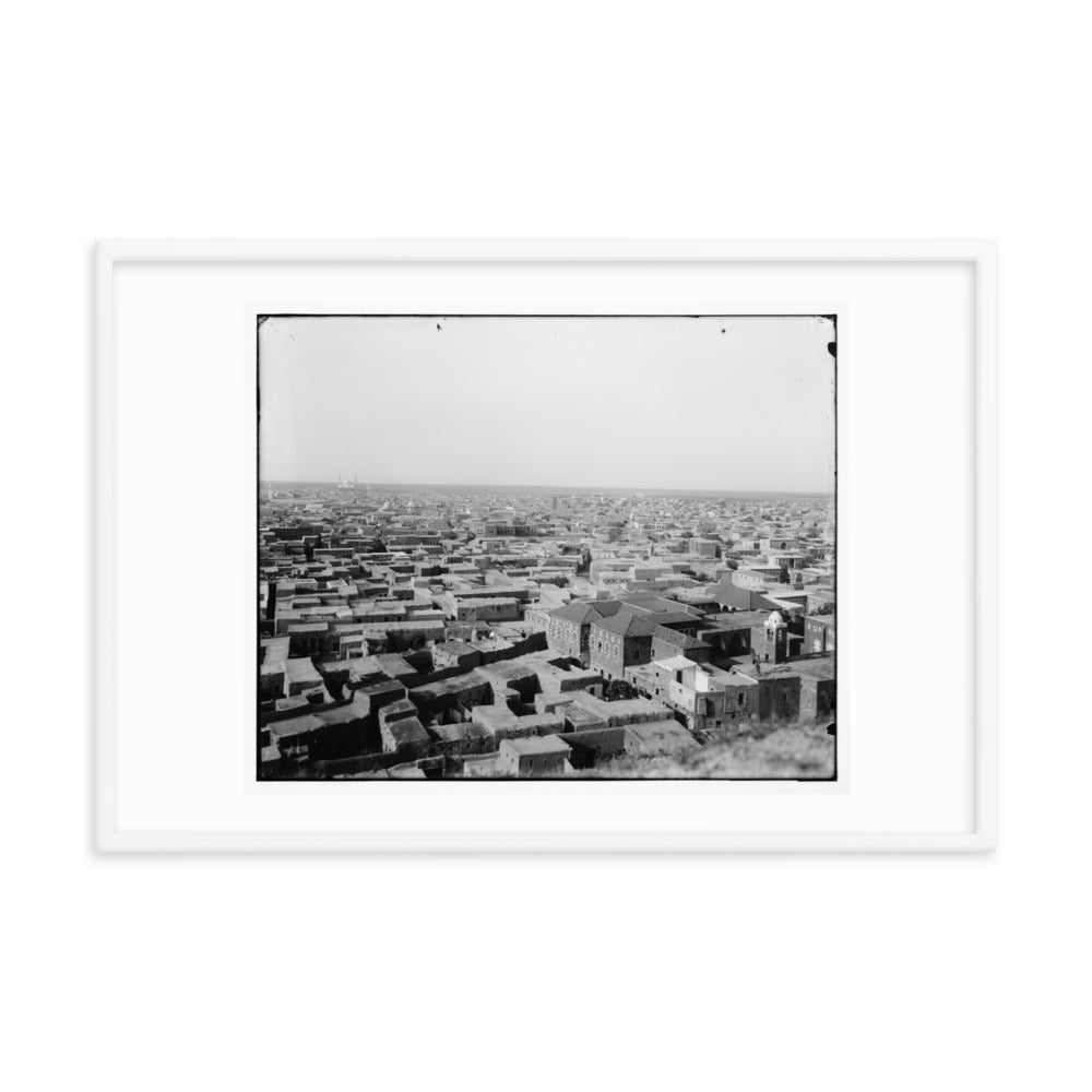 1900-20 Homs General View with Khalid ibn Al-Walid Mosque in Distance - Framed Vintage Photo