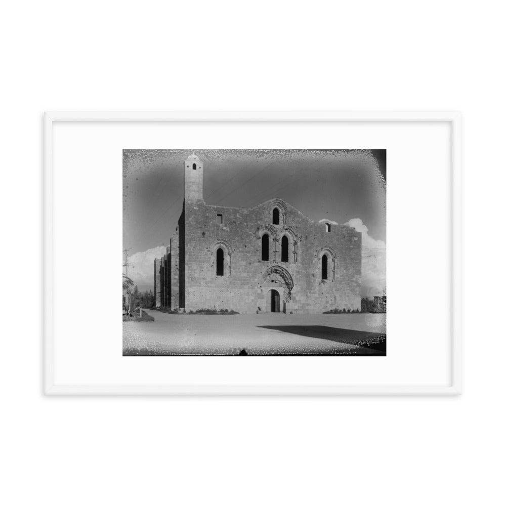 1934-36 Tartus's Cathedral of Our Lady of Tortosa Vintage Framed Photo