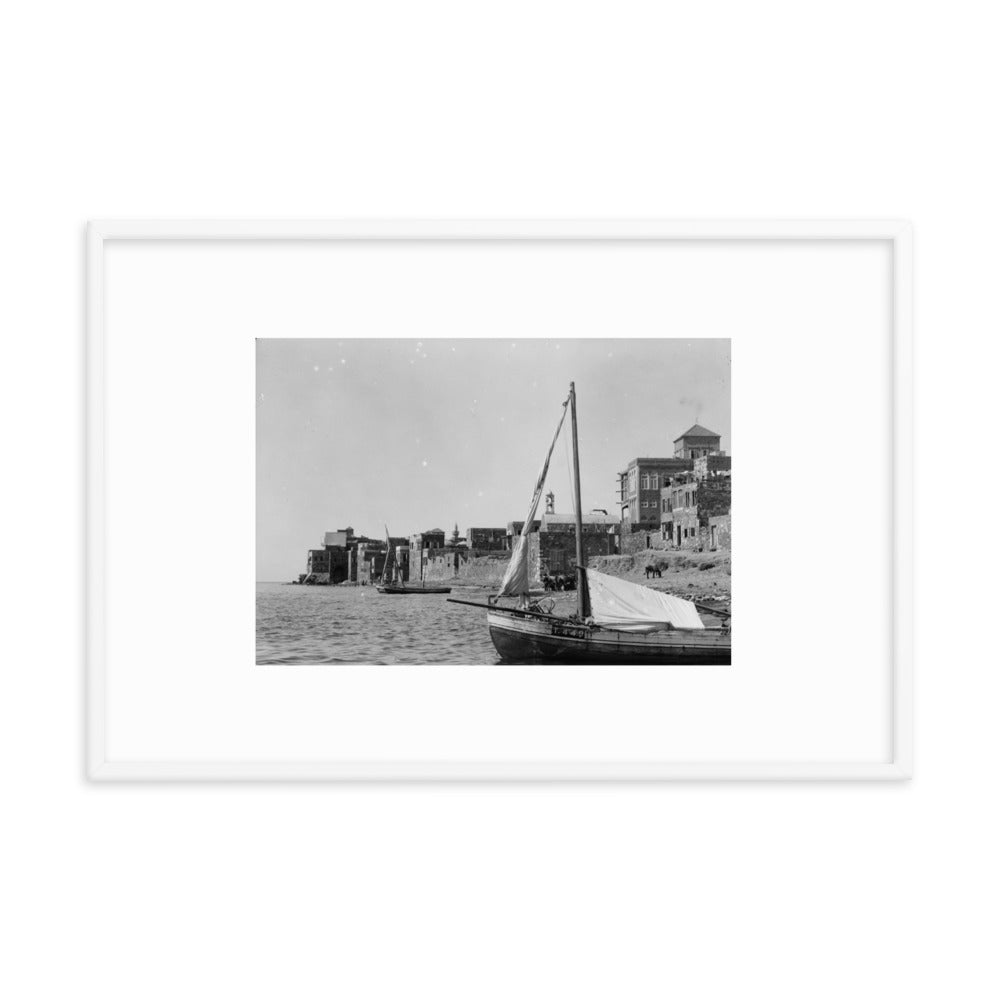 1936 The Tartus Shoreline Framed Vintage Photo