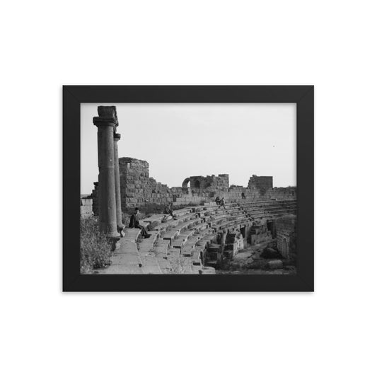 1938 The Roman Theater of Bosra Framed Vintage Photo - Southern View