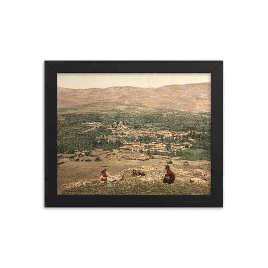 1890s Al-Zabadani General View Framed Vintage Photocrom