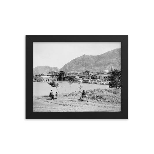 1898-1930 Antakya Waterwheel on the Orontes Framed Vintage Photo