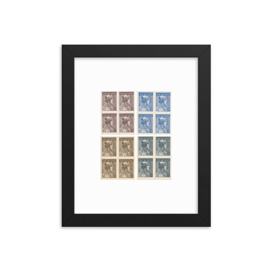 1963 Queen Zenobia of Palmyra Stamp Set Framed Reprint