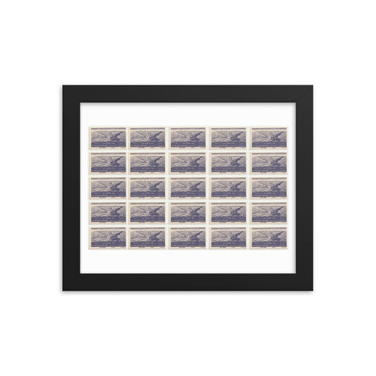 1949 Ain Al-Arous, Raqqa Stamp Sheet Framed Reprint