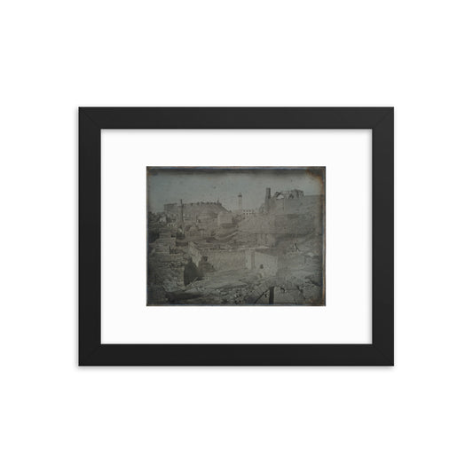 1844 Oldest Citadel of Aleppo Framed Vintage Panorama Reprint