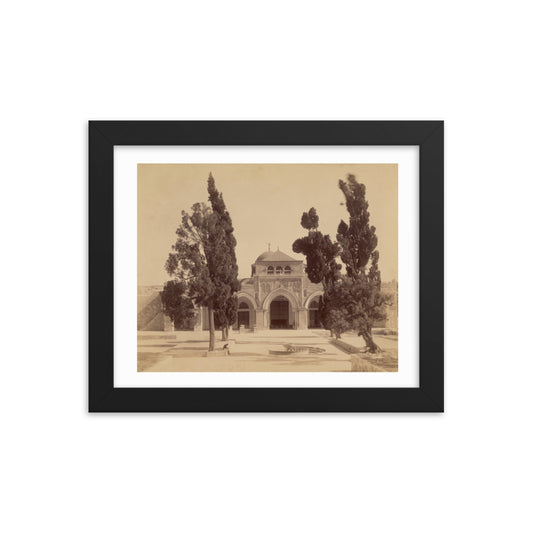 1870s Al-Aqsa Entry and Courtyard Vintage Framed Photo Reprint