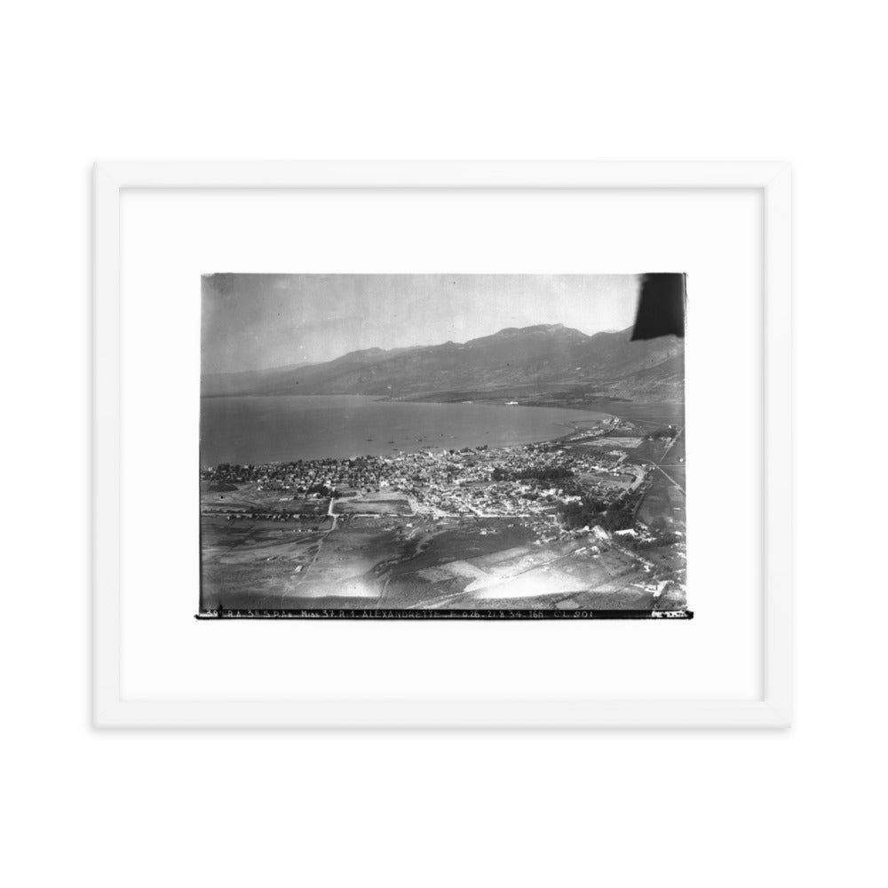 1934 Iskenderun Aerial View Framed Vintage Photo