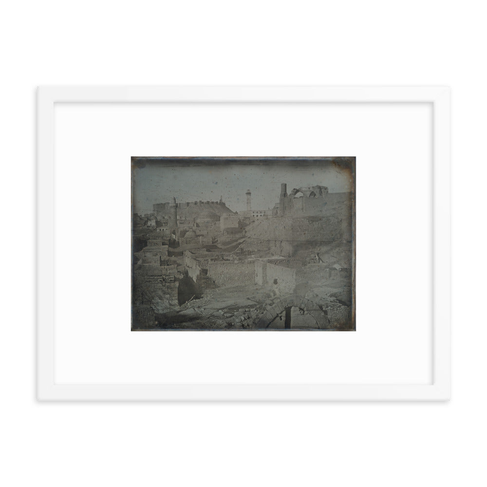1844 Oldest Citadel of Aleppo Framed Vintage Panorama Reprint