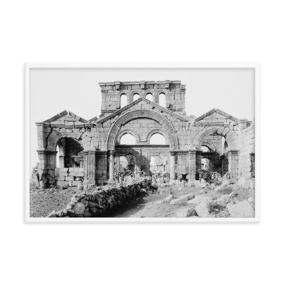 1898-1946 West Side View of the Church of Saint Simeon Stylites Framed Vintage Photo