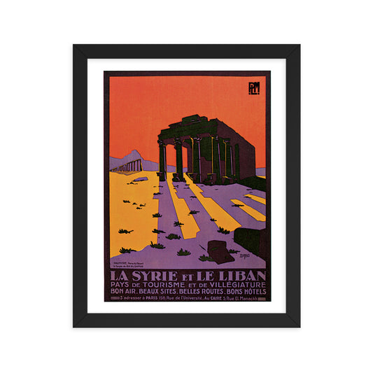 1927 Palmyra, Temple of Baalshamin, Framed Vintage Tourism Poster