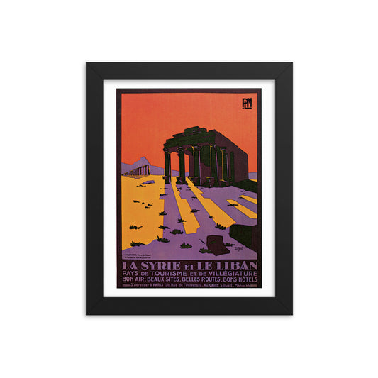 1927 Palmyra, Temple of Baalshamin, Framed Vintage Tourism Poster
