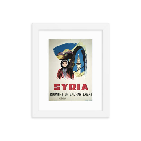 1950 Syria 'Enchanted' Framed Vintage Tourism Poster