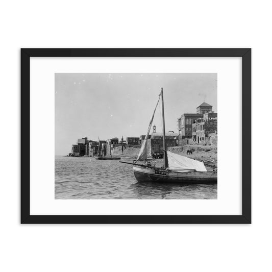 1936 The Tartus Shoreline Framed Vintage Photo
