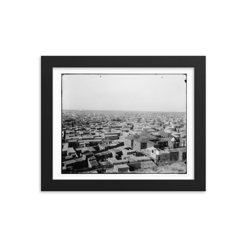 1900-20 Homs General View with Khalid ibn Al-Walid Mosque in Distance - Framed Vintage Photo