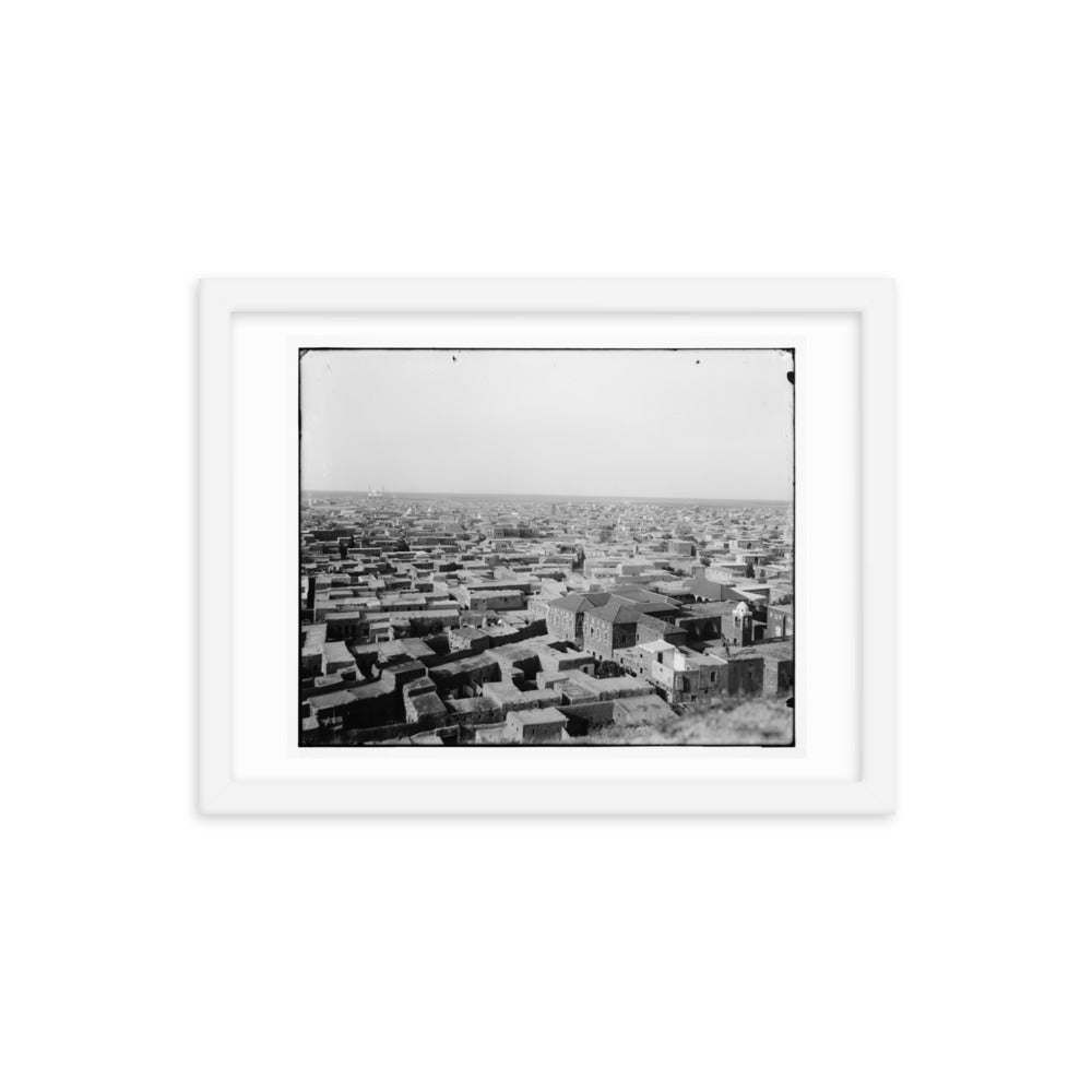 1900-20 Homs General View with Khalid ibn Al-Walid Mosque in Distance - Framed Vintage Photo