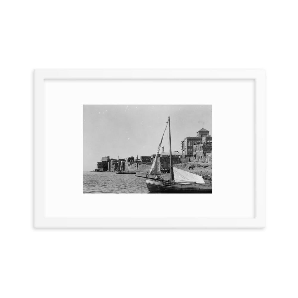 1936 The Tartus Shoreline Framed Vintage Photo