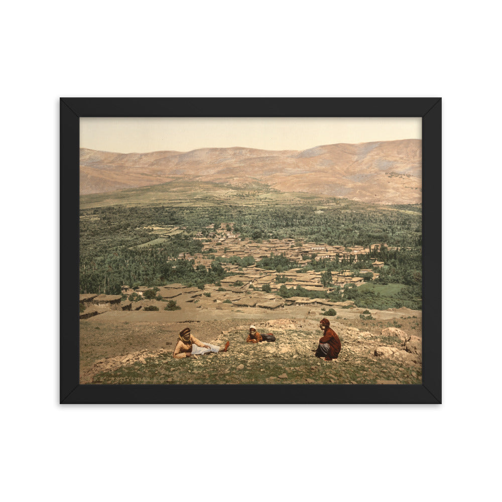 1890s Al-Zabadani General View Framed Vintage Photocrom