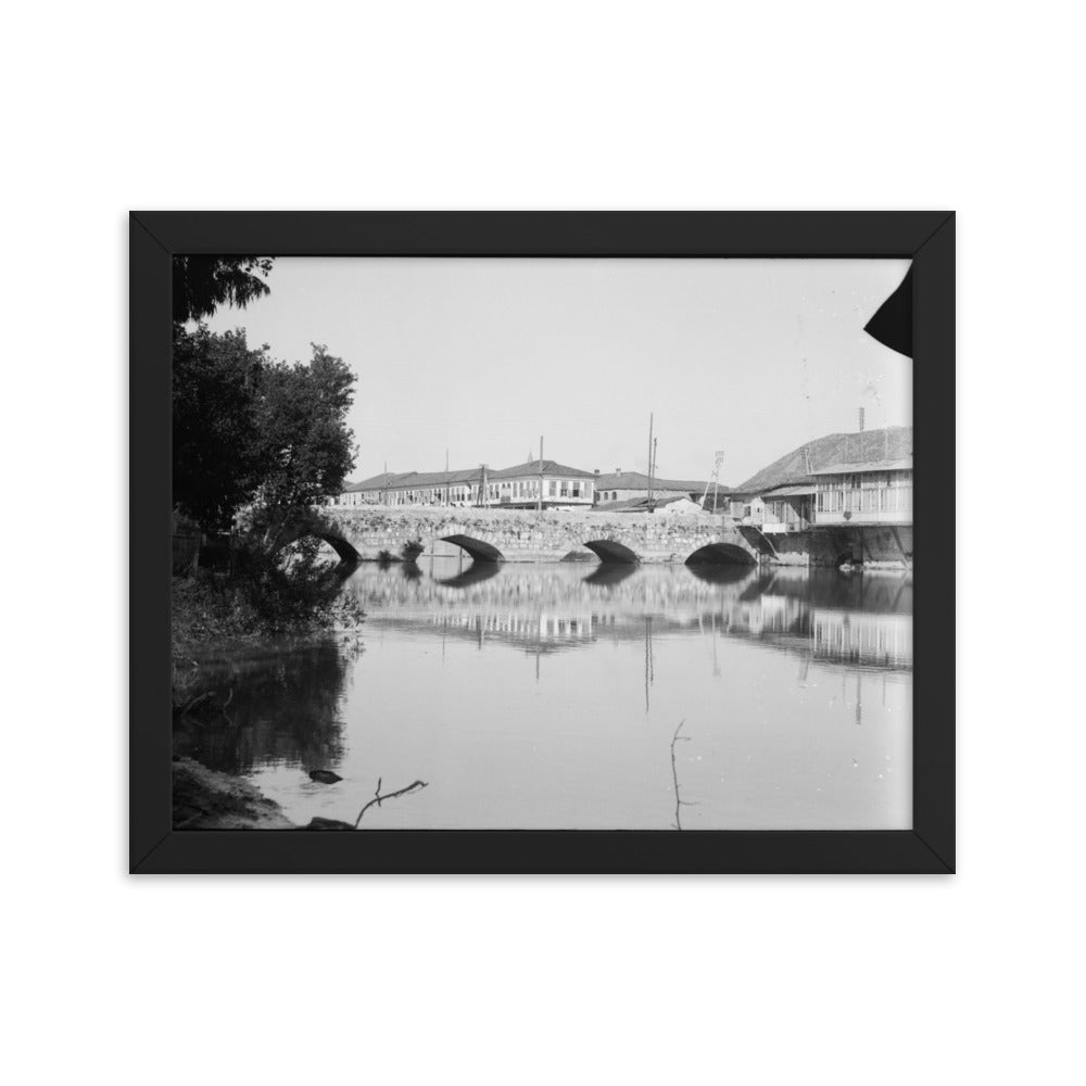 1934-39 Antakya Orontes Roman Gate Bridge Framed Vintage Photo