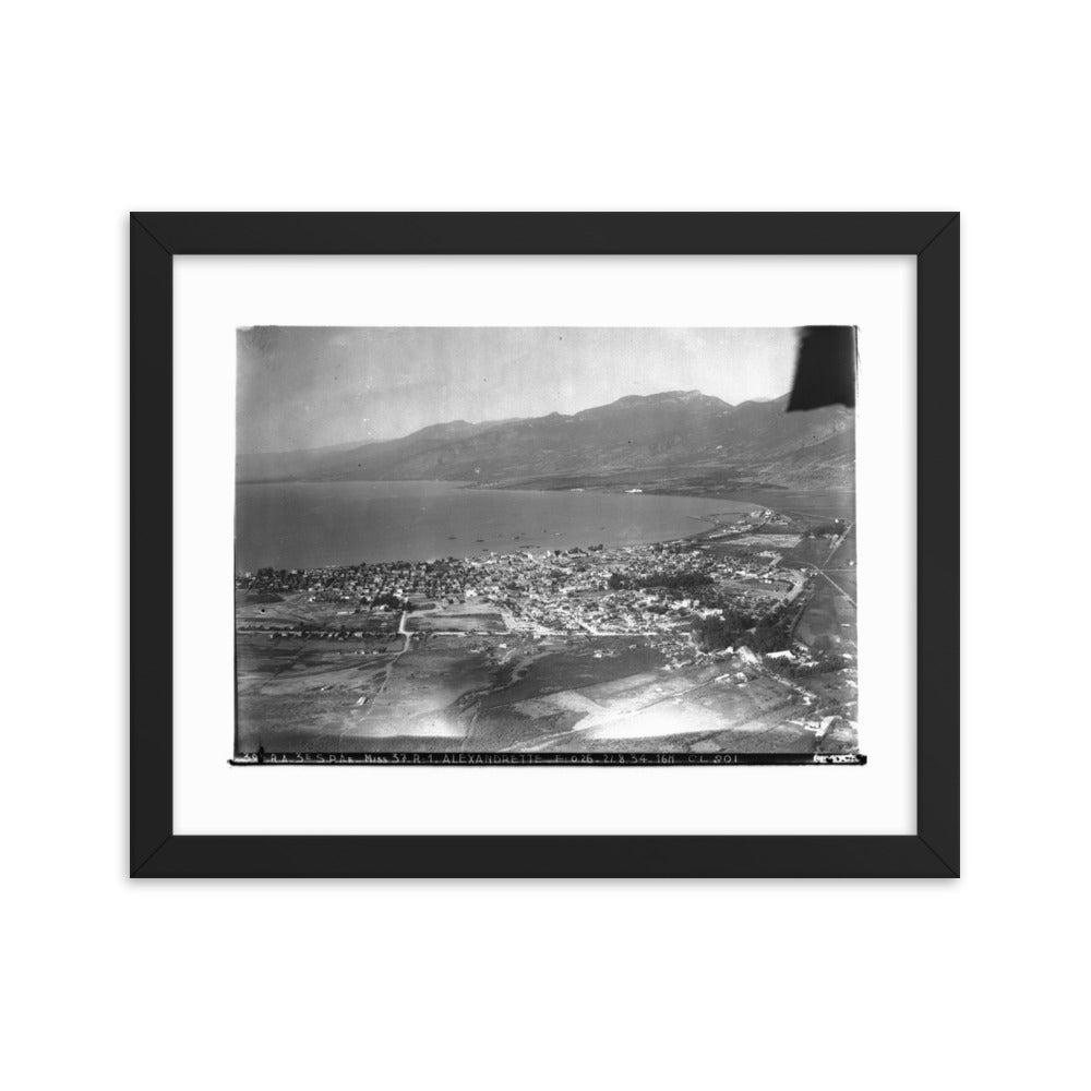 1934 Iskenderun Aerial View Framed Vintage Photo