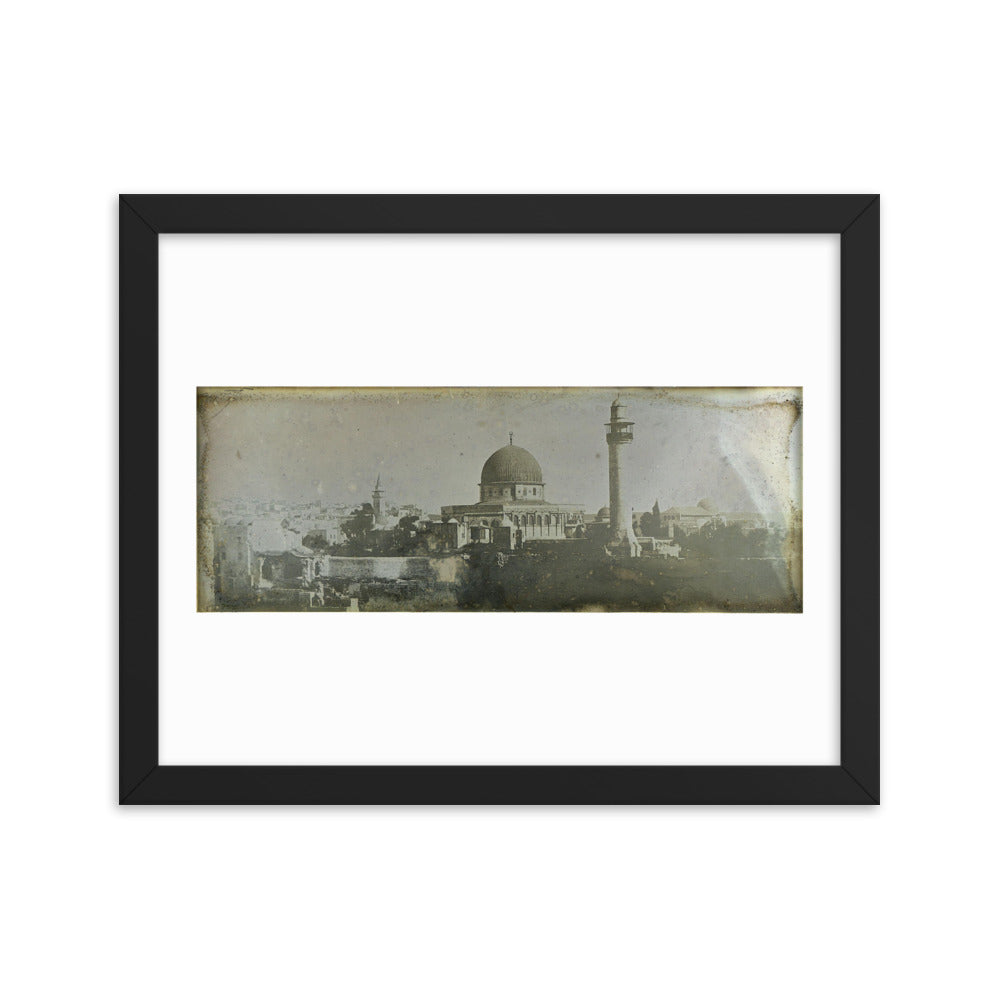 1842 Oldest Dome of the Rock, Jerusalem Framed Vintage Panorama Reprint