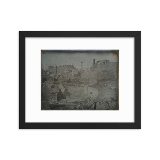 1844 Oldest Citadel of Aleppo Framed Vintage Panorama Reprint