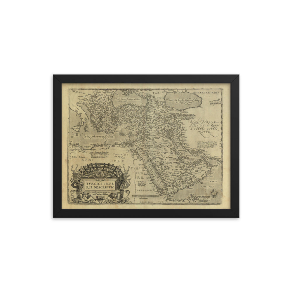 1579 Ottoman Empire Framed Vintage Map Reprint
