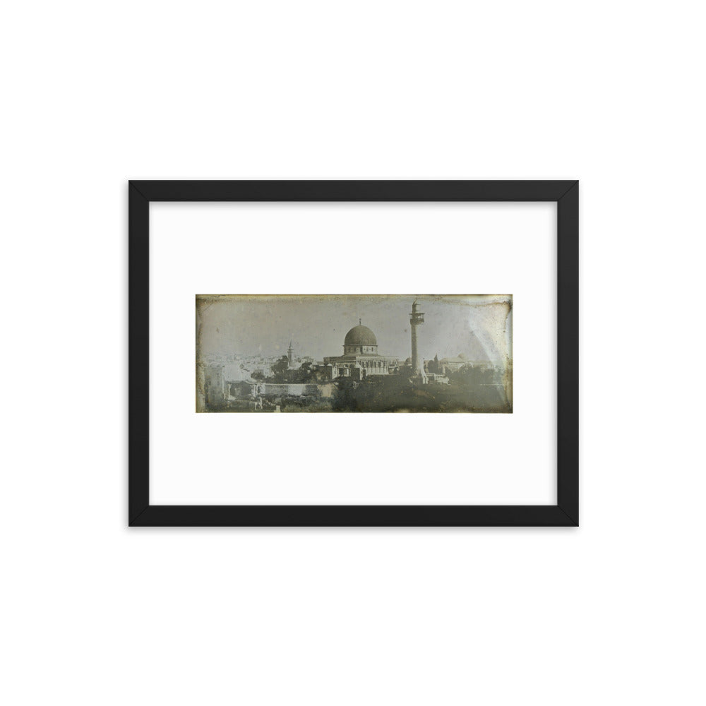 1842 Oldest Dome of the Rock, Jerusalem Framed Vintage Panorama Reprint