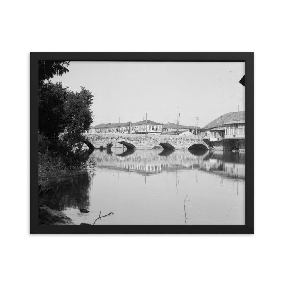 1934-39 Antakya Orontes Roman Gate Bridge Framed Vintage Photo