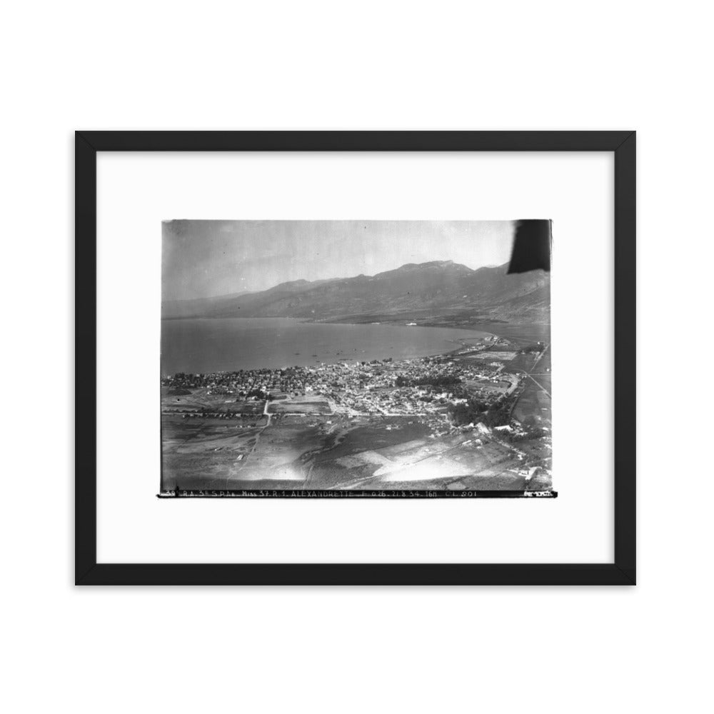 1934 Iskenderun Aerial View Framed Vintage Photo