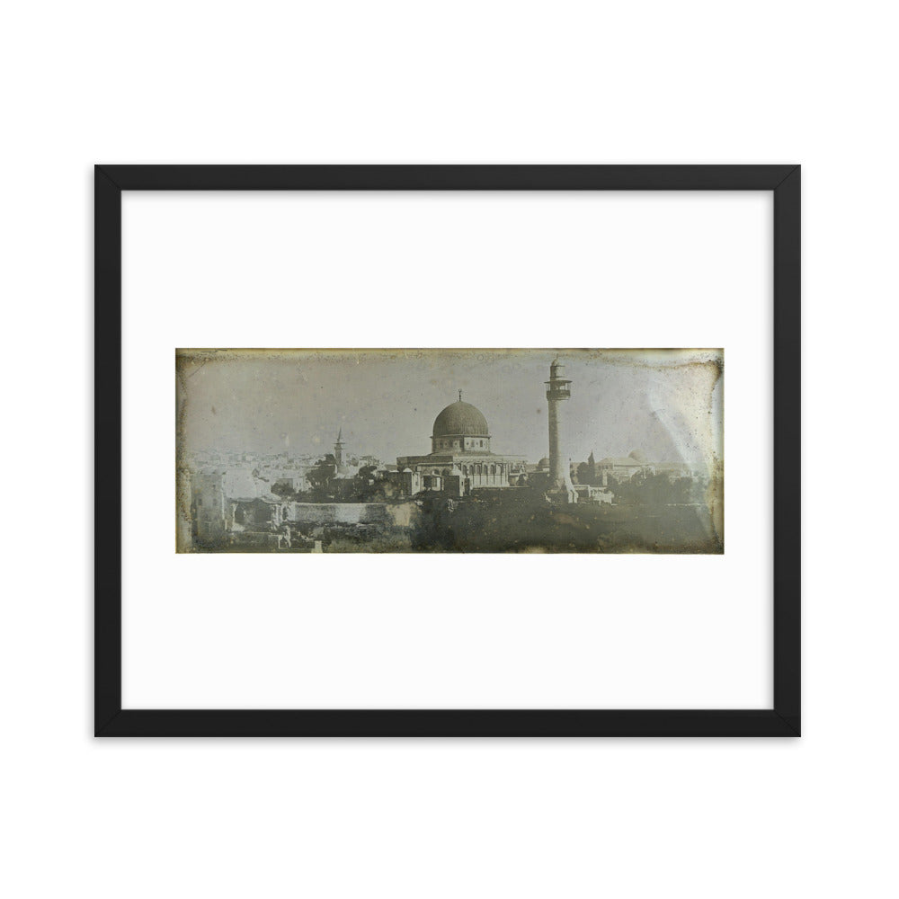 1842 Oldest Dome of the Rock, Jerusalem Framed Vintage Panorama Reprint