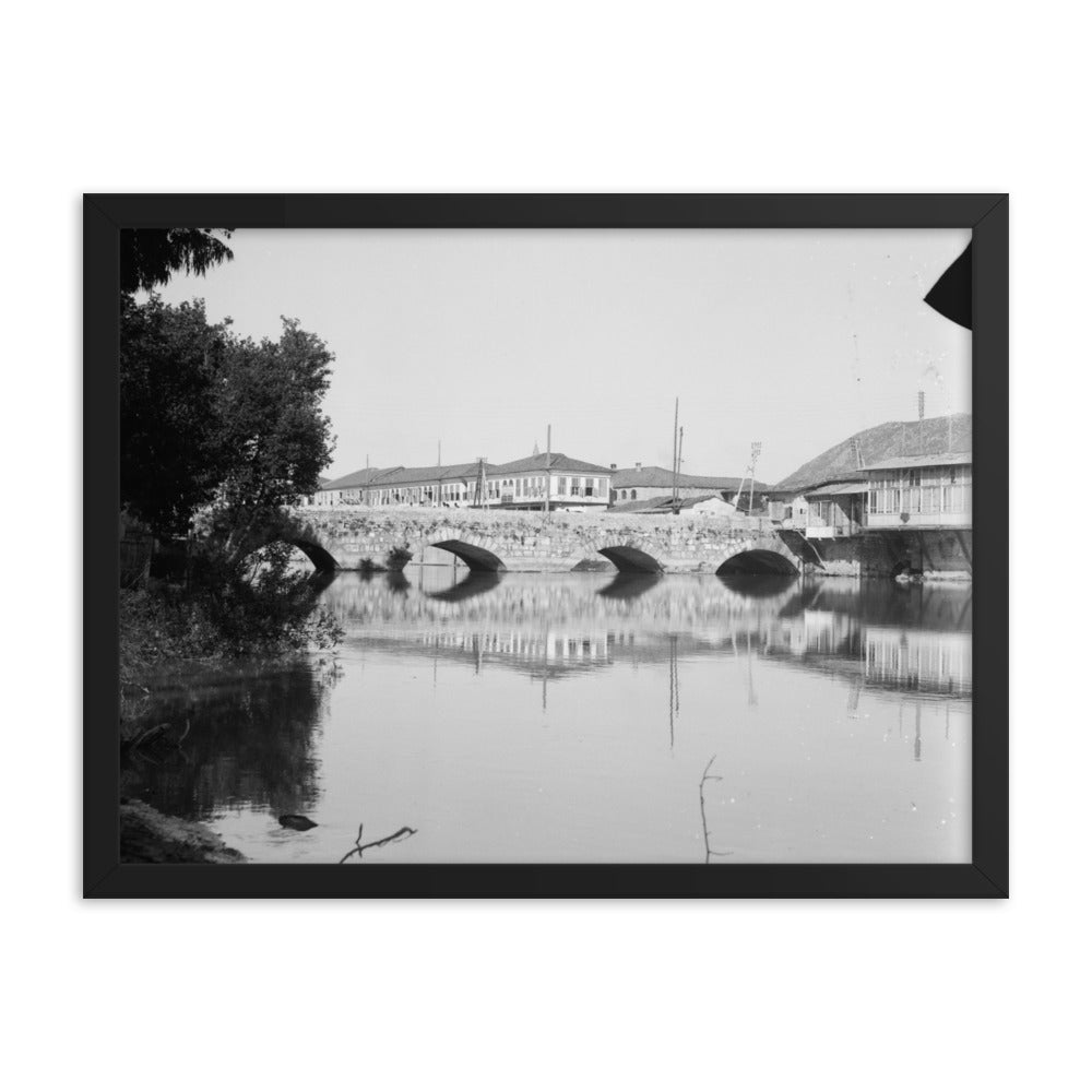 1934-39 Antakya Orontes Roman Gate Bridge Framed Vintage Photo