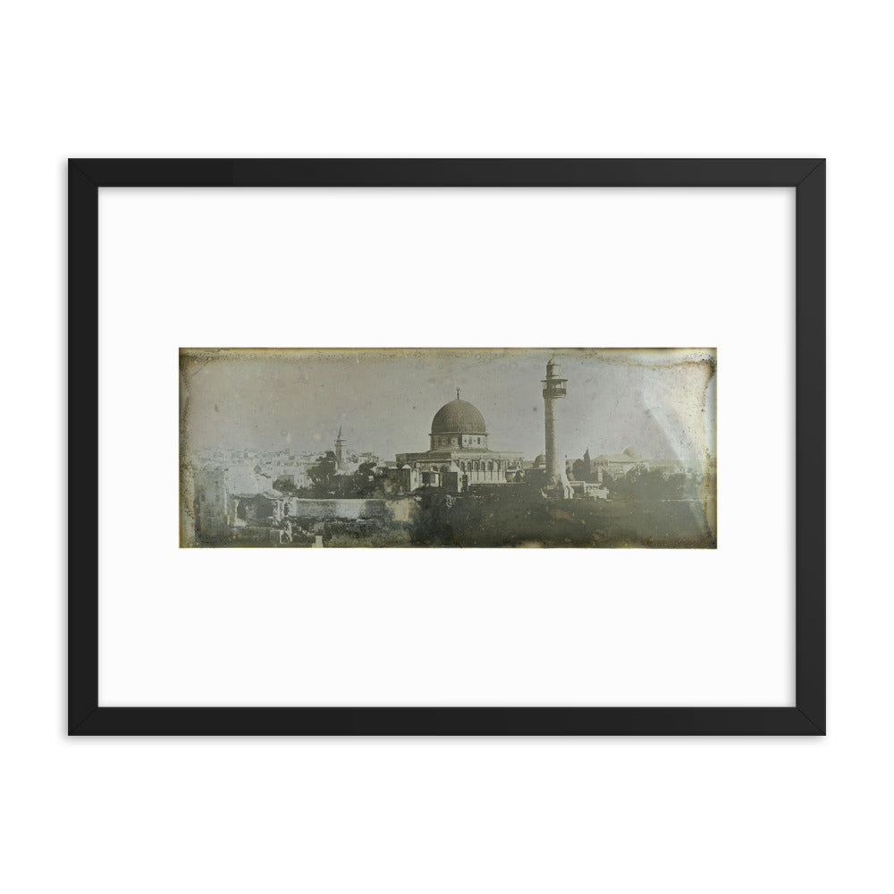 1842 Oldest Dome of the Rock, Jerusalem Framed Vintage Panorama Reprint