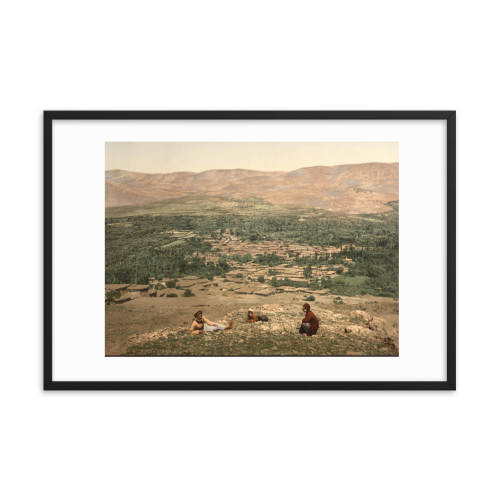 1890s Al-Zabadani General View Framed Vintage Photocrom
