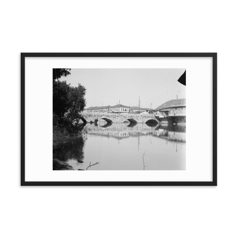 1934-39 Antakya Orontes Roman Gate Bridge Framed Vintage Photo