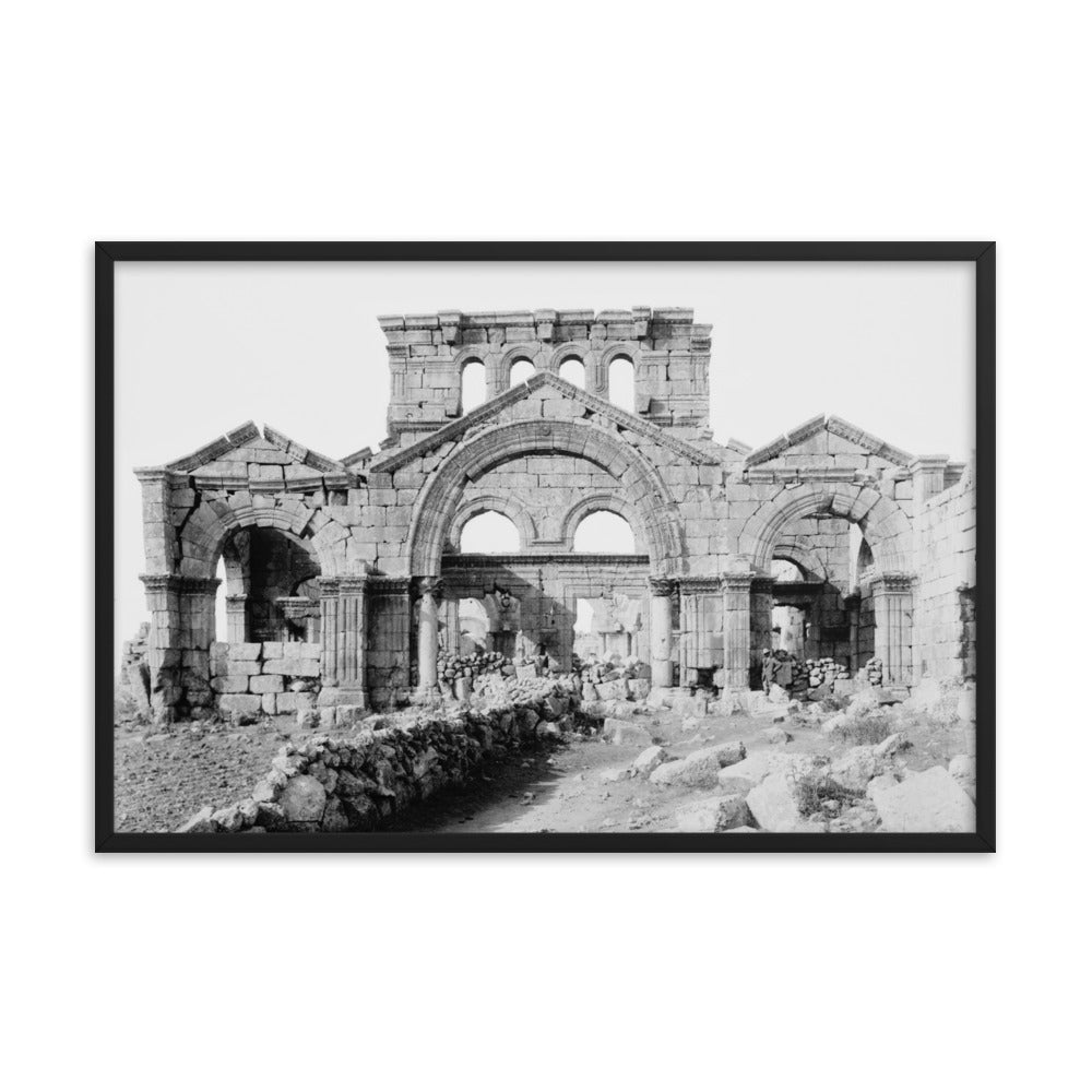 1898-1946 West Side View of the Church of Saint Simeon Stylites Framed Vintage Photo