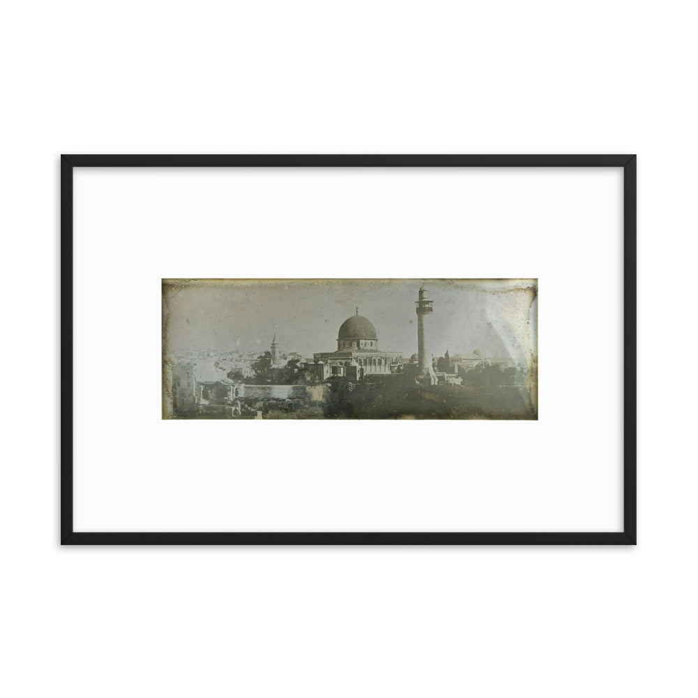 1842 Oldest Dome of the Rock, Jerusalem Framed Vintage Panorama Reprint