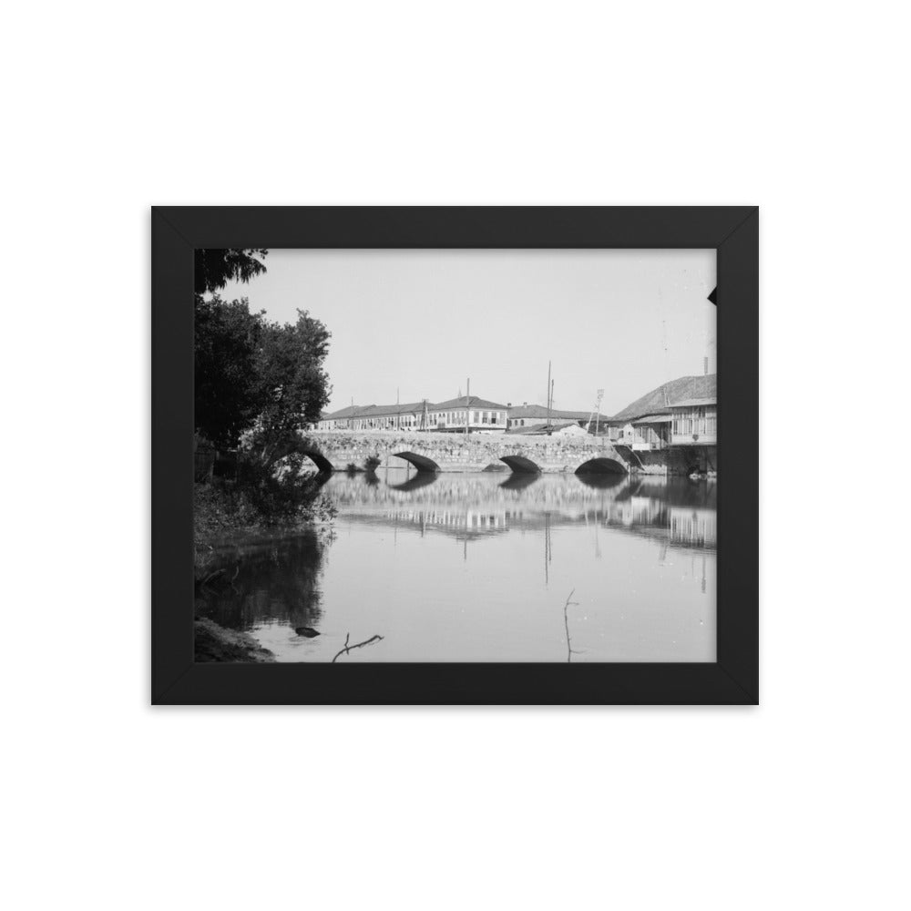 1934-39 Antakya Orontes Roman Gate Bridge Framed Vintage Photo