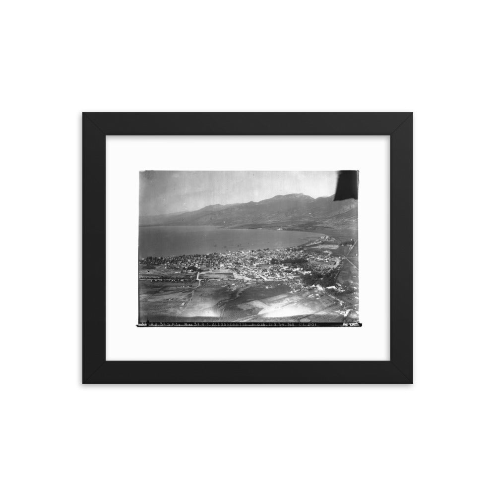 1934 Iskenderun Aerial View Framed Vintage Photo