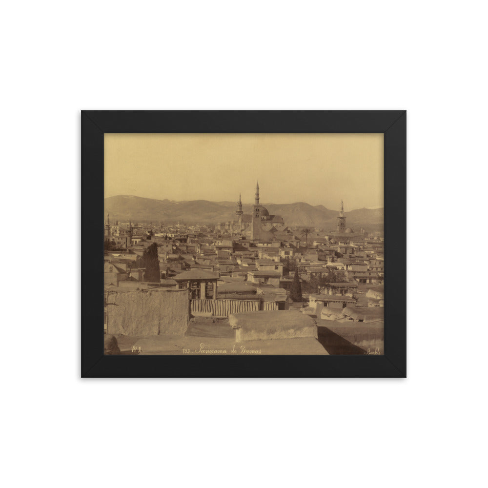 1867-99 Damascus Umayyad Mosque Panorama Framed Vintage Photo