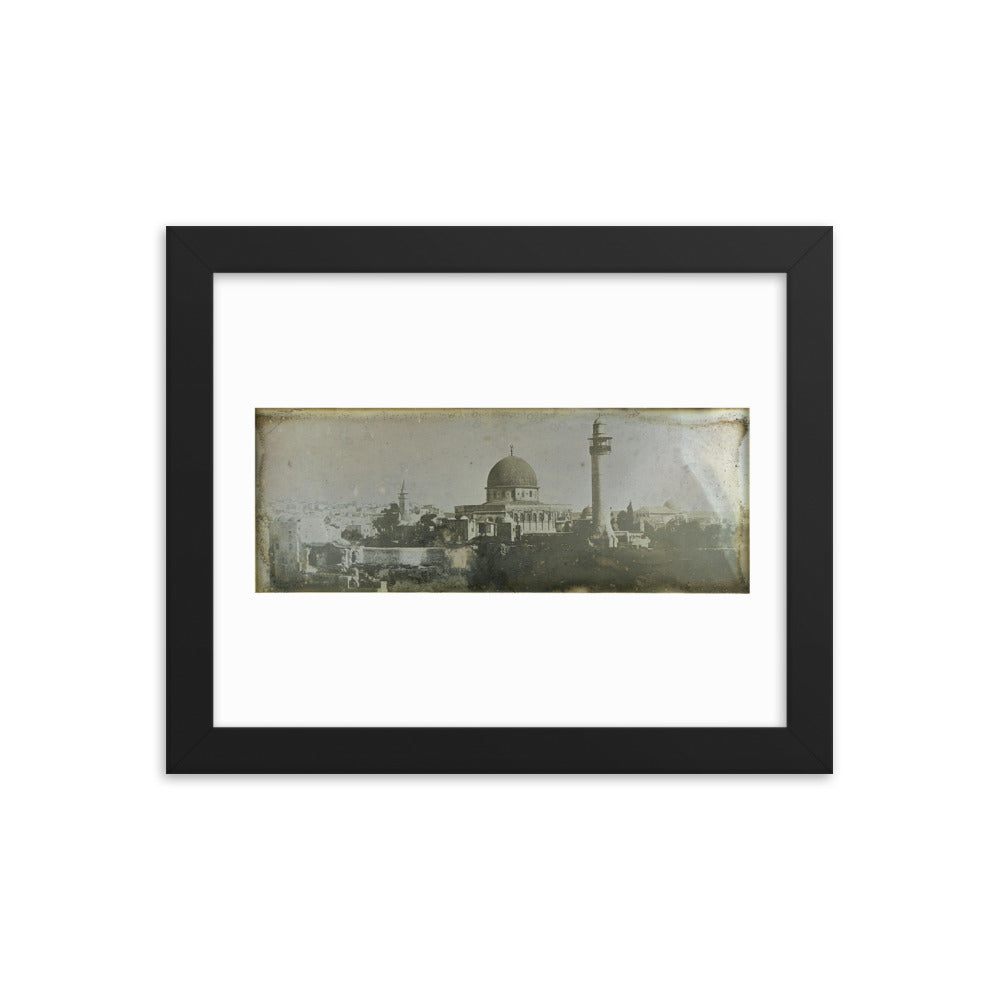 1842 Oldest Dome of the Rock, Jerusalem Framed Vintage Panorama Reprint