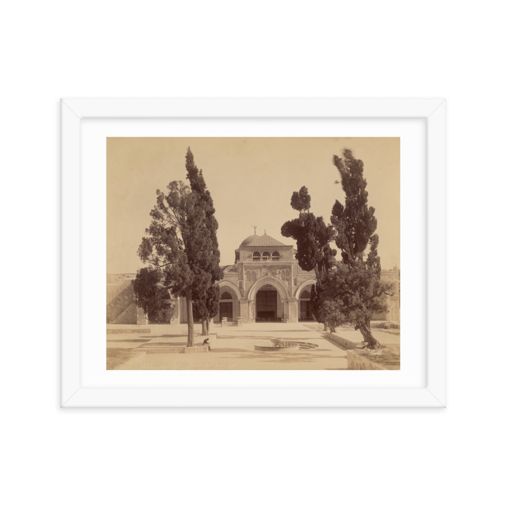 1870s Al-Aqsa Entry and Courtyard Vintage Framed Photo Reprint