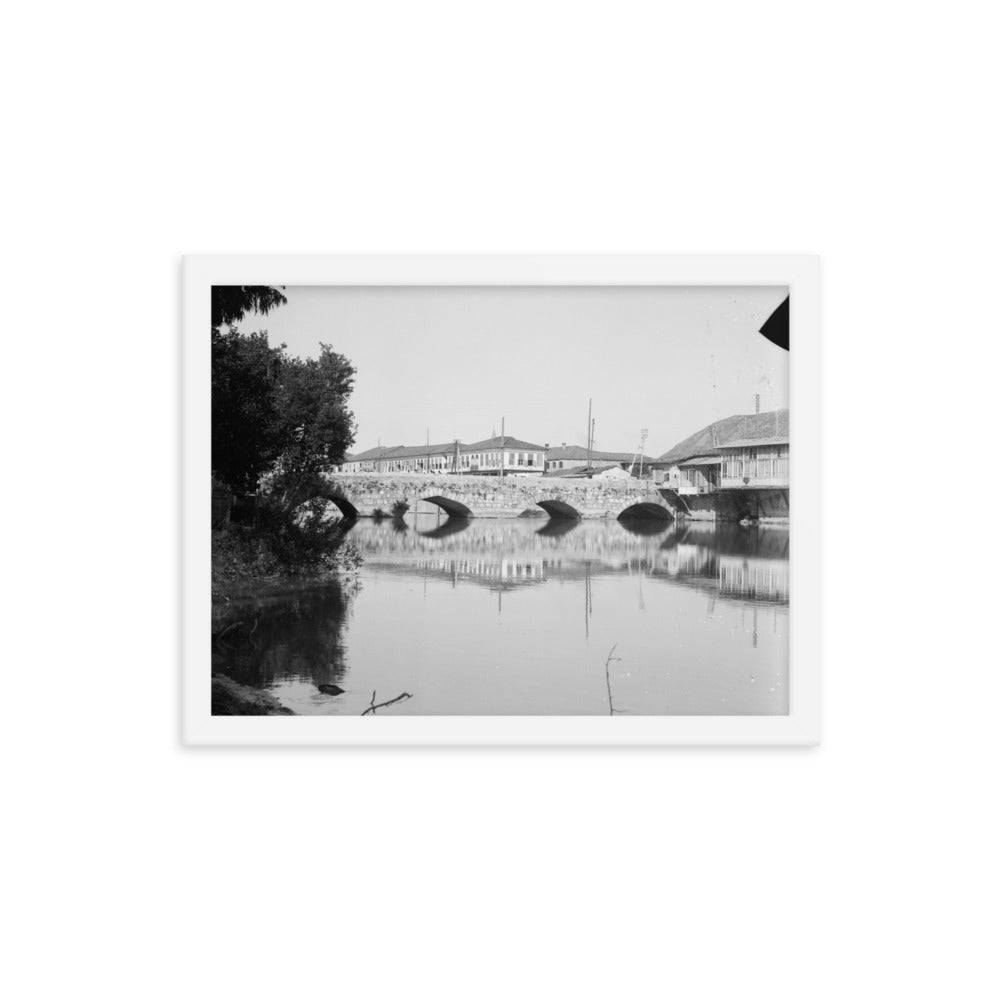 1934-39 Antakya Orontes Roman Gate Bridge Framed Vintage Photo