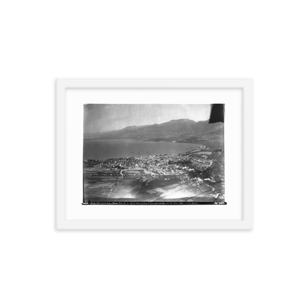 1934 Iskenderun Aerial View Framed Vintage Photo