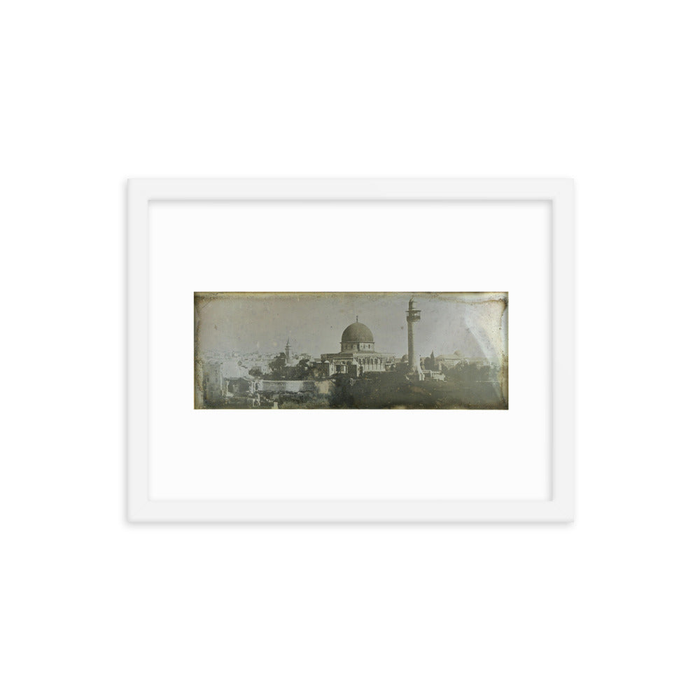 1842 Oldest Dome of the Rock, Jerusalem Framed Vintage Panorama Reprint