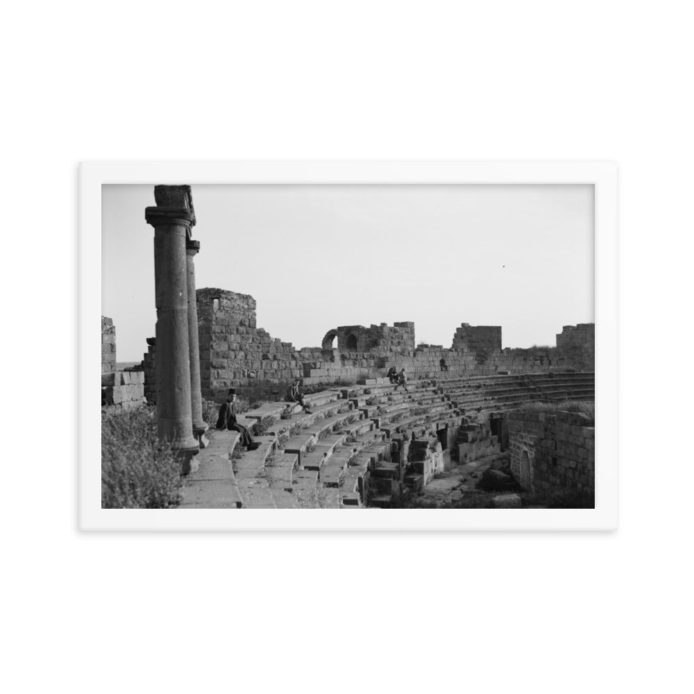 1938 The Roman Theater of Bosra Framed Vintage Photo - Southern View