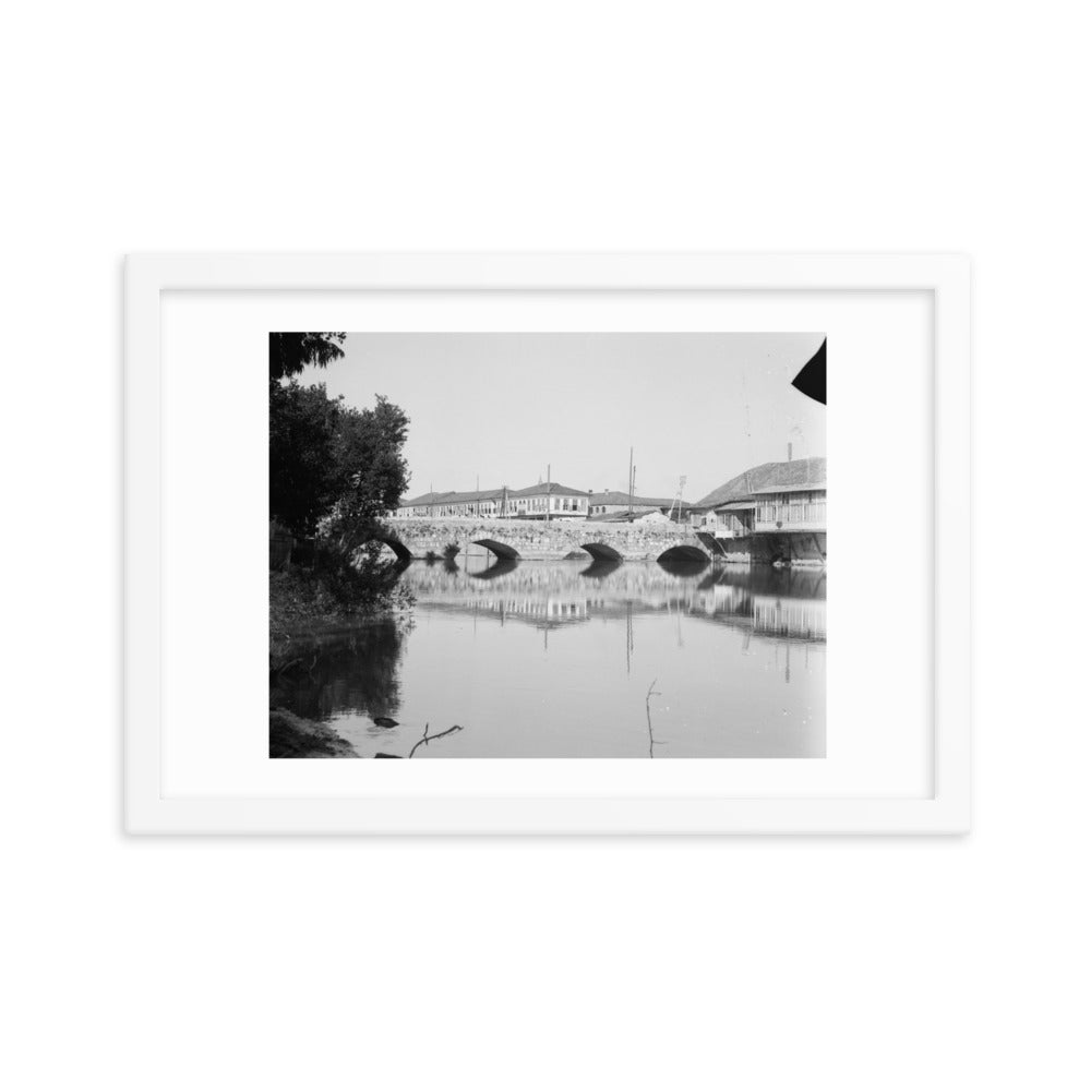 1934-39 Antakya Orontes Roman Gate Bridge Framed Vintage Photo