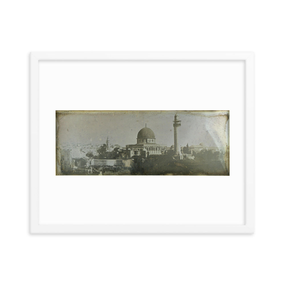 1842 Oldest Dome of the Rock, Jerusalem Framed Vintage Panorama Reprint