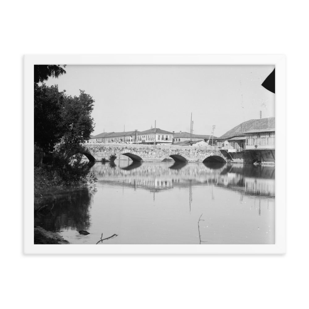 1934-39 Antakya Orontes Roman Gate Bridge Framed Vintage Photo